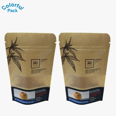 Custom Printing Kraft Paper Stand Up Pouches With Resealable Zipper