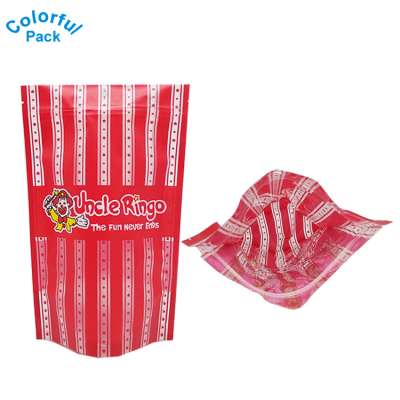 OEM popcorn zip sealed plastic bags transparent plastic stand up pouches for snacks