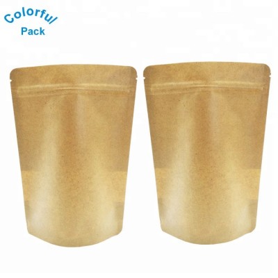 customized stand up  pouch zip lock snack  kraft paper bag