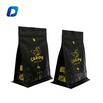 High quality customized aluminum foil black plastic box bottom coffee bag