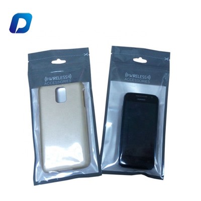 Customized printed ziplock mobile phone case plastic bag with hanger hole